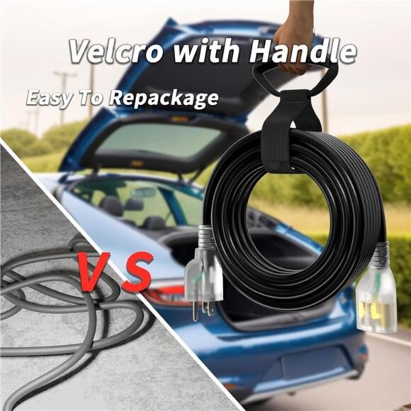 16/3 Gauge 200 ft Extension Cord Outdoor Black Waterproof,Cold Weatherproof-58°F - Picture 5 of 8